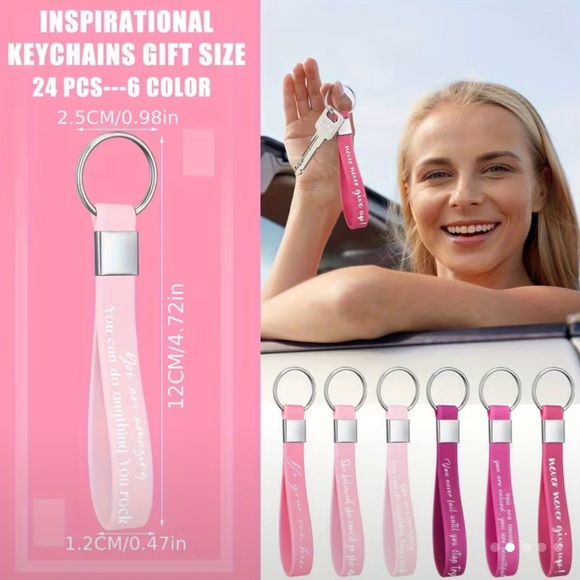 24 piece Inspirational Quote Keychains New - Picture 2 of 3